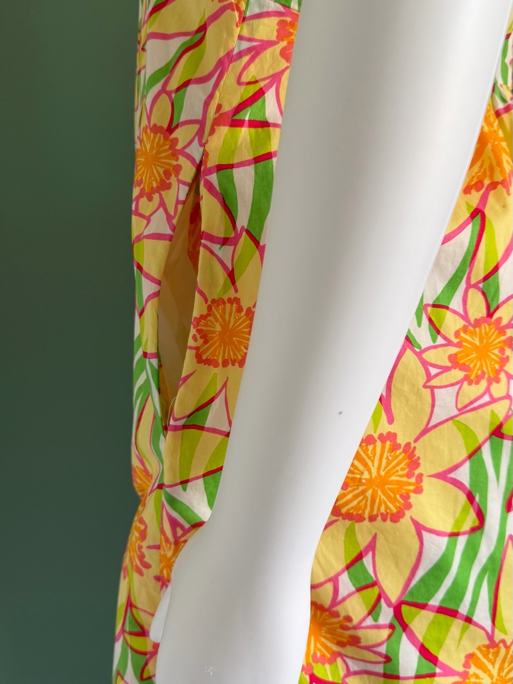Lilly Pulitzer Strapless Daffodil Print Strapless Sundress in Yellow/Green/Pink - Picture 9 of 13